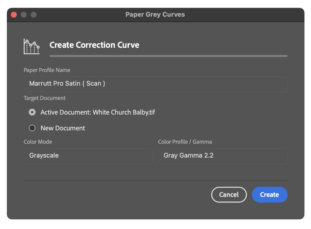 creating the epson abw correction curve