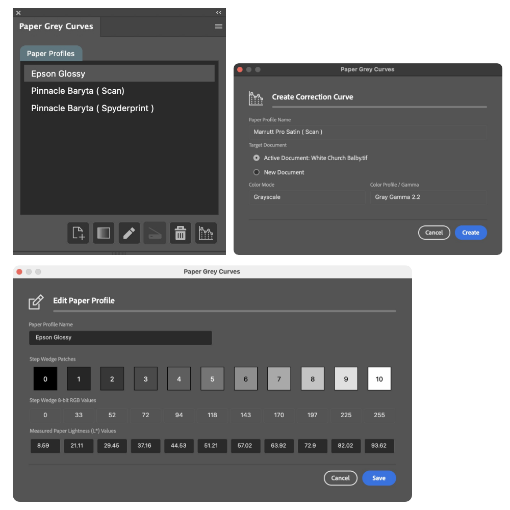 paper grey curves components